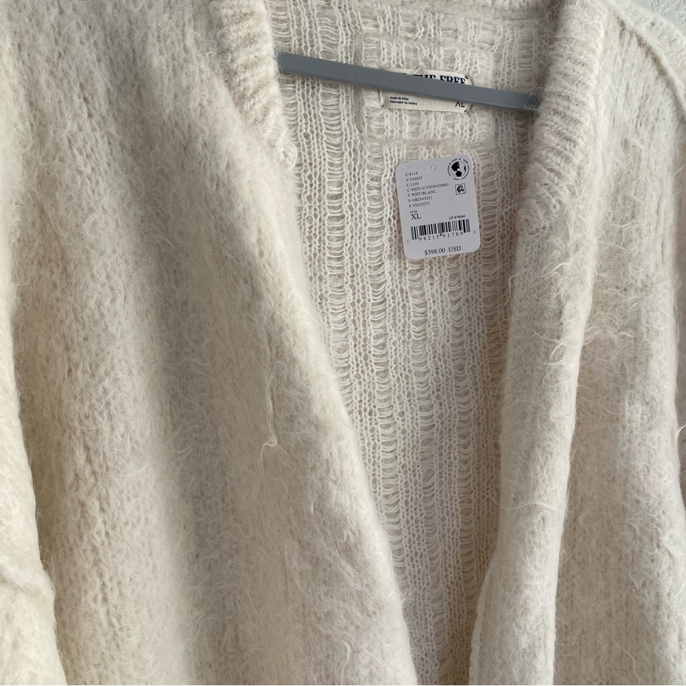 Free People Cream Oversized Fuzzy Zip Teddy Jacket - Picture 10 of 16